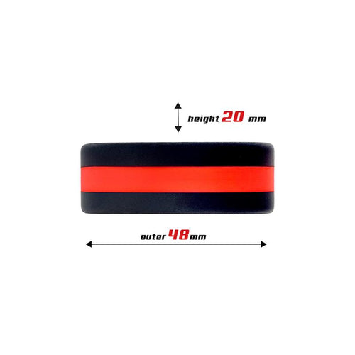 BEAST RINGS Cock Ring 100% Solid Silicone 3.6 cm Red and Black