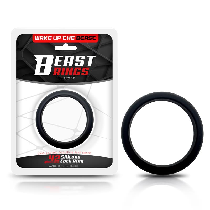 BEAST RINGS Cock Ring Silicona Sólida 4.2 cm Negro