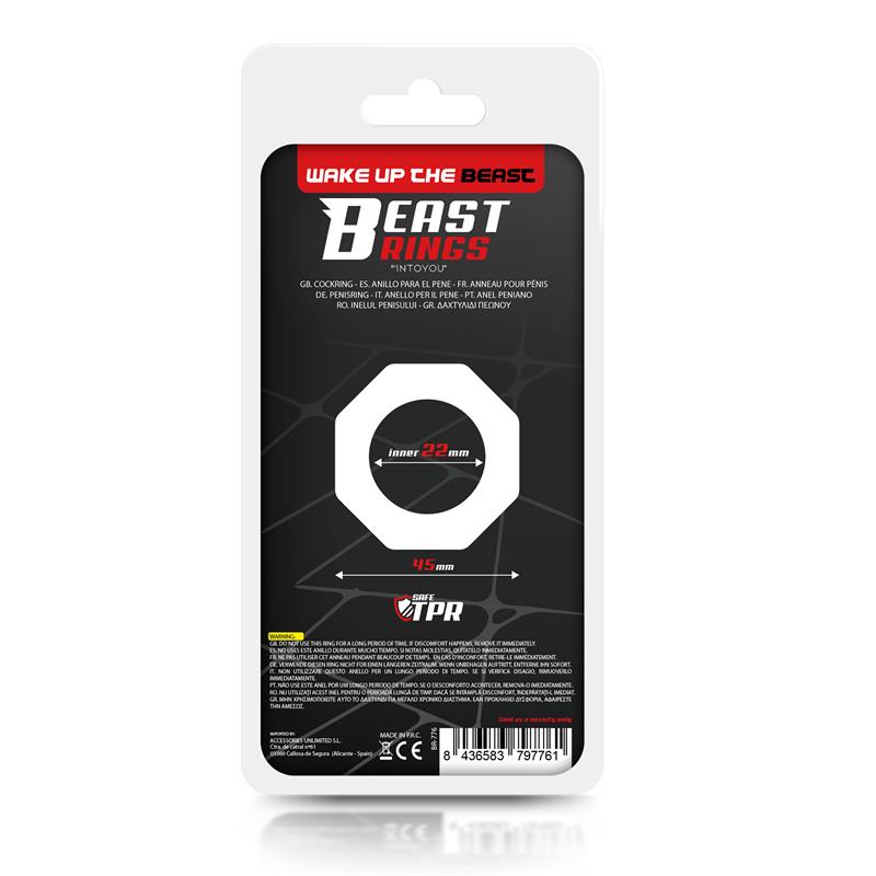 BEAST RINGS Súper Flexible Poligonal 2.2 cm Transparente