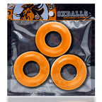 Fat Willy Cock Rings 3 pack Cosmic Orange