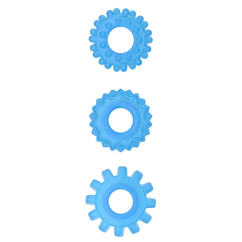 LOVETOY Lumino Play Set 3 Cock Ring Luz Azul
