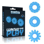 LOVETOY Lumino Play Set 3 Cock Ring Luz Azul