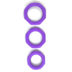 Set de 3 Cock Ring Silicona Púrpura
